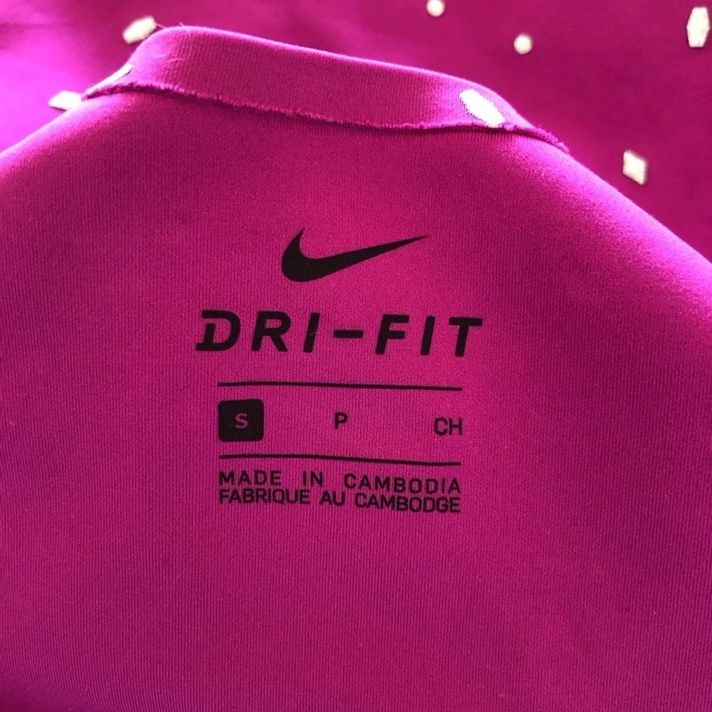 Magenta and Silver Nike BTQ Gems Unlined Crop Top Size S